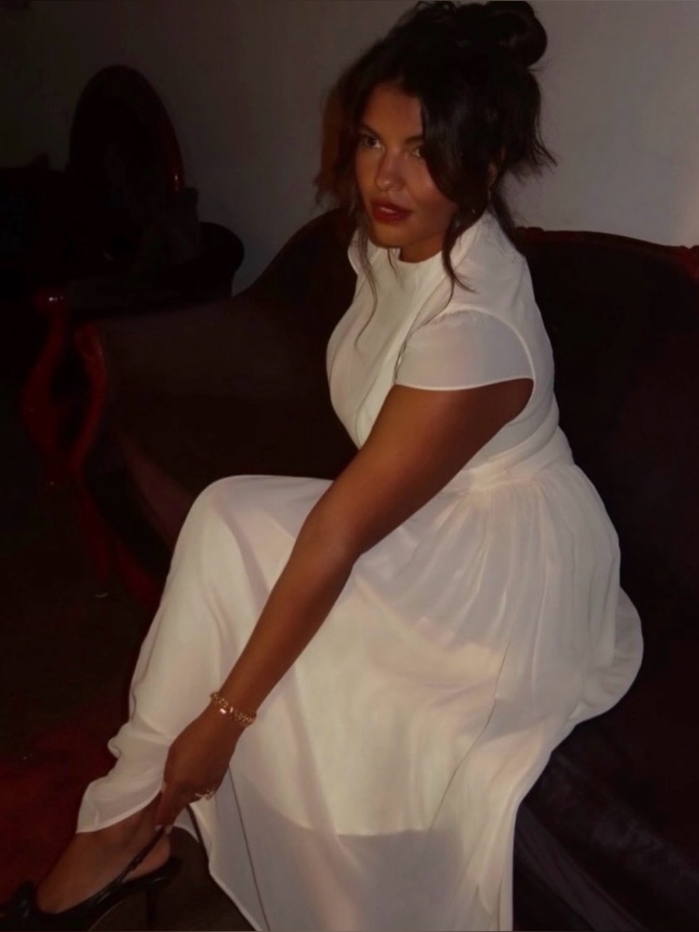 REFORMATION Maven White Midi Dress 0